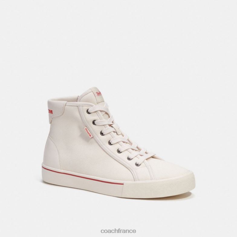 Coach Hommes sneaker montante skate craie sport rouge HHR6J747