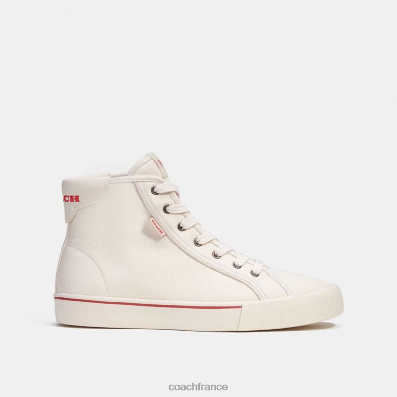 Coach Hommes sneaker montante skate craie sport rouge HHR6J747