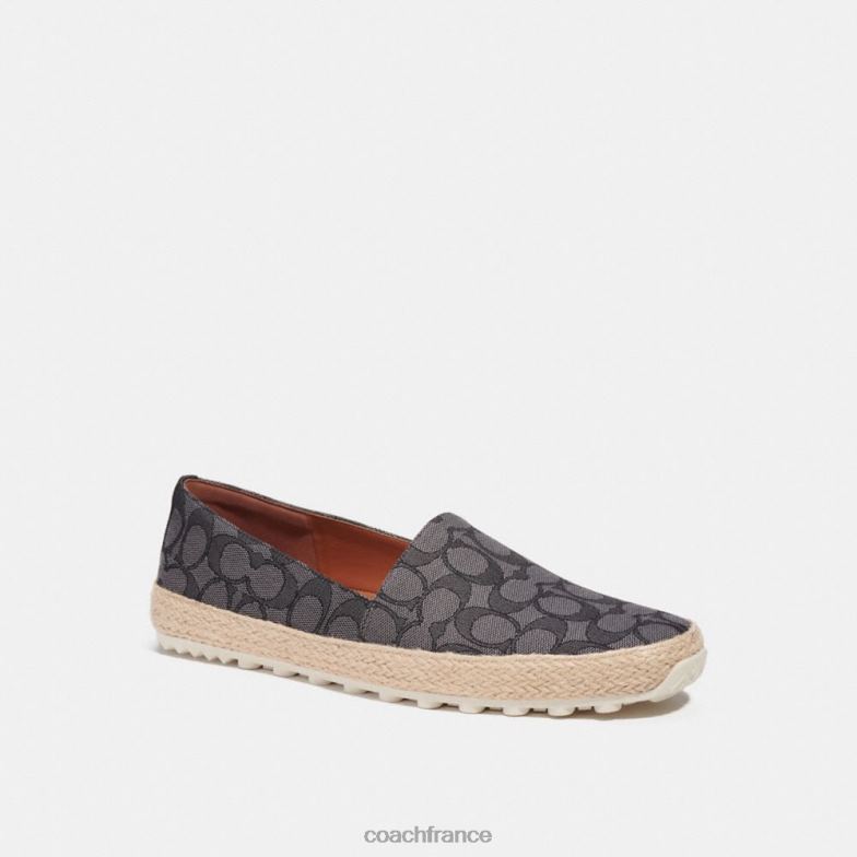 Coach Hommes espadrille en jacquard signature anthracite/noir HHR6J728