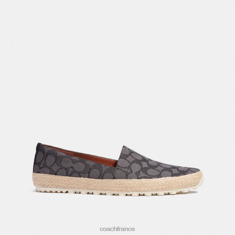 Coach Hommes espadrille en jacquard signature anthracite/noir HHR6J728