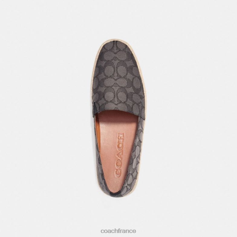 Coach Hommes espadrille en jacquard signature anthracite/noir HHR6J728