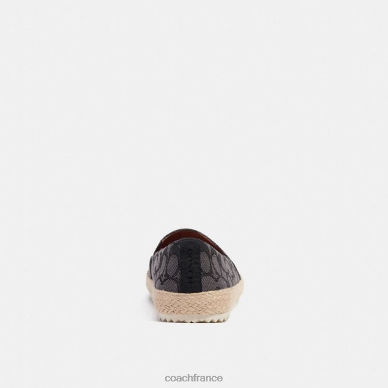Coach Hommes espadrille en jacquard signature anthracite/noir HHR6J728