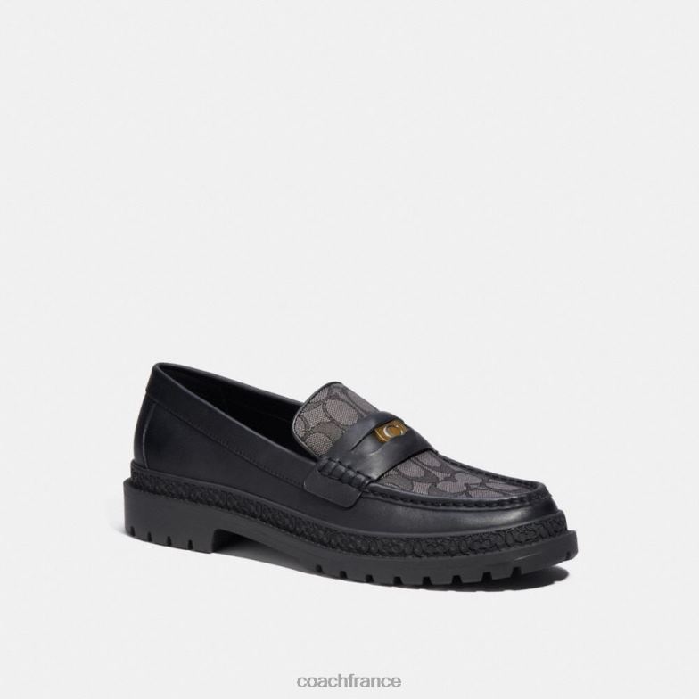 Coach Hommes mocassin avec jacquard signature et pièce de monnaie signature noir HHR6J733