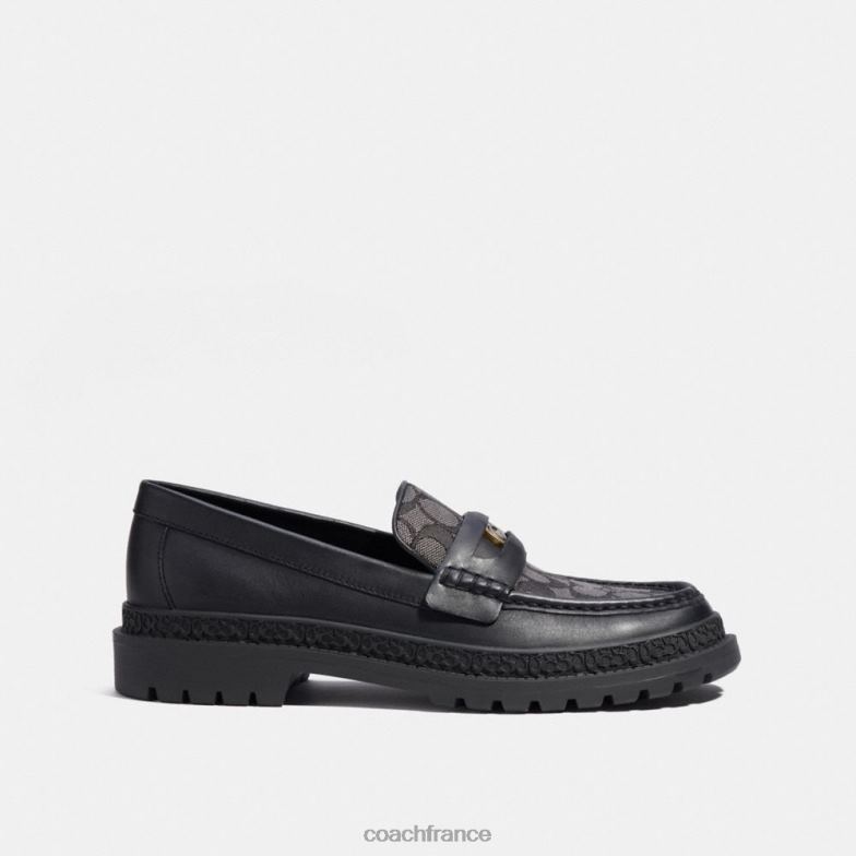 Coach Hommes mocassin avec jacquard signature et pièce de monnaie signature noir HHR6J733
