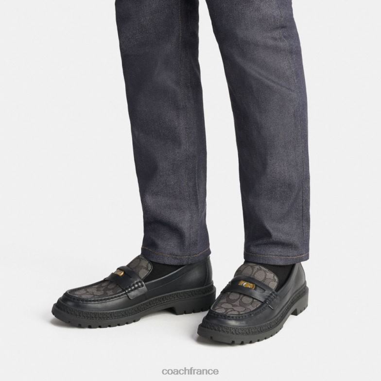 Coach Hommes mocassin avec jacquard signature et pièce de monnaie signature noir HHR6J733