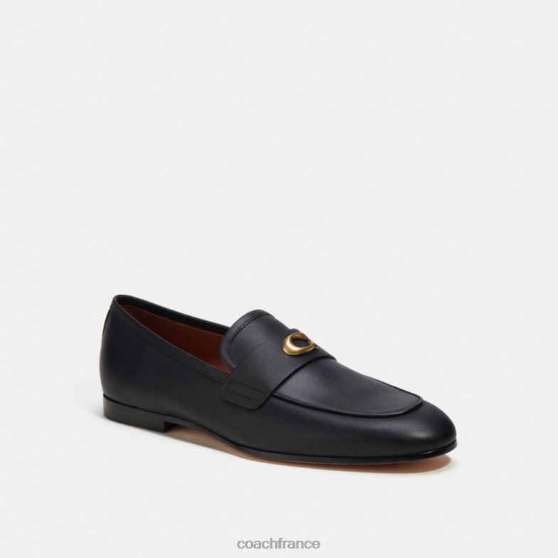 Coach Hommes mocassin signature sculpté noir HHR6J731