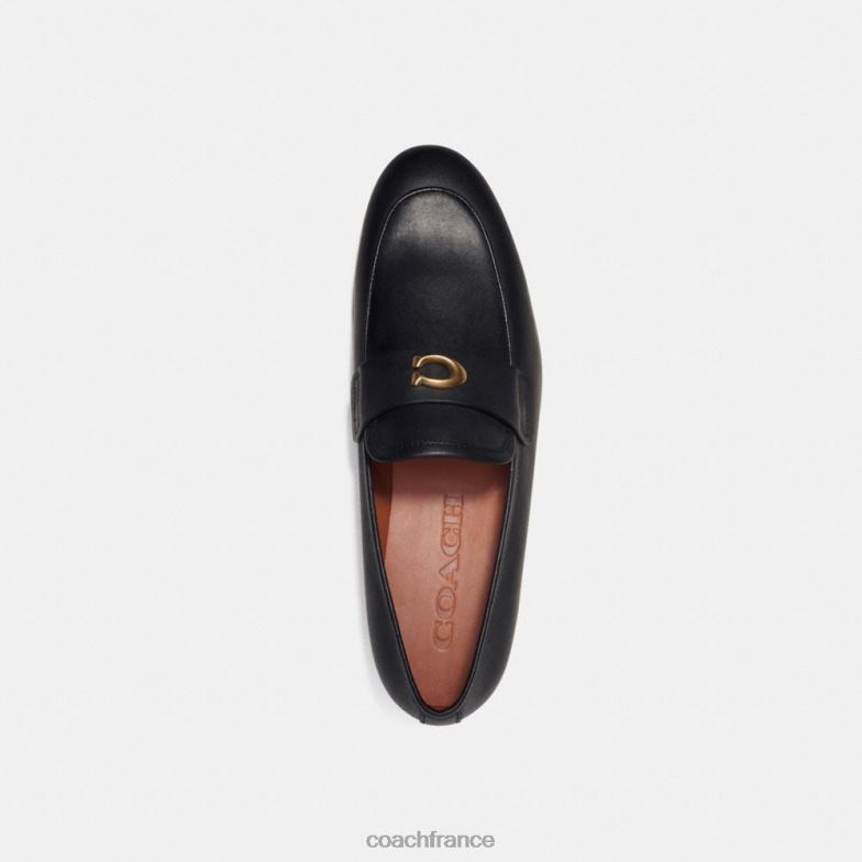 Coach Hommes mocassin signature sculpté noir HHR6J731
