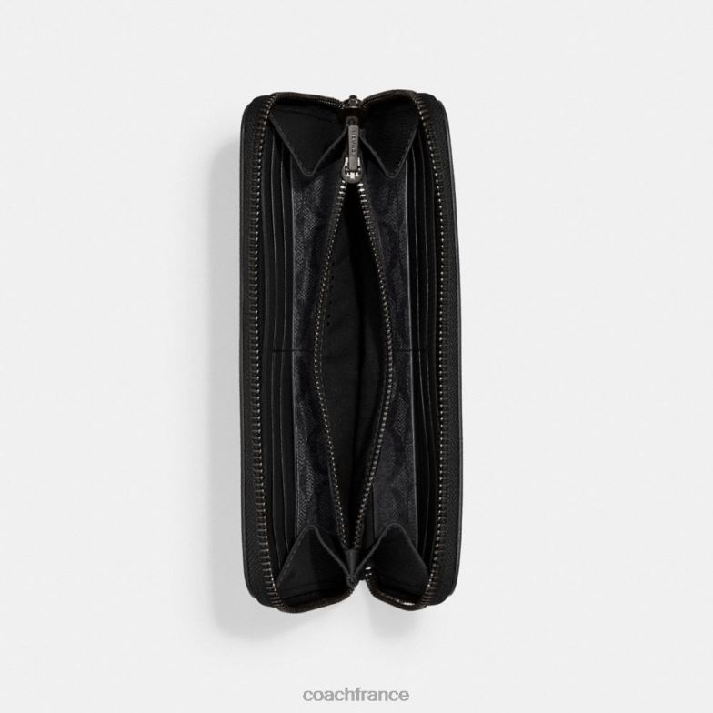 Coach Hommes portefeuille accordéon avec intérieur en toile emblématique noir HHR6J697