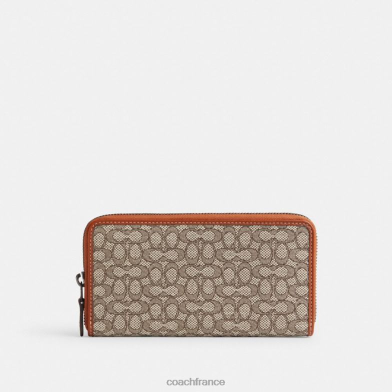 Coach Hommes portefeuille accordéon en jacquard micro signature cacao/ambre bruni HHR6J696