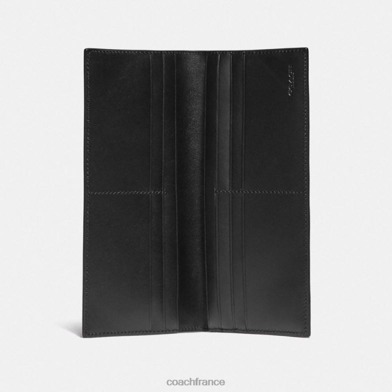 Coach Hommes portefeuille à poche poitrine en toile exclusive anthracite/noir HHR6J695