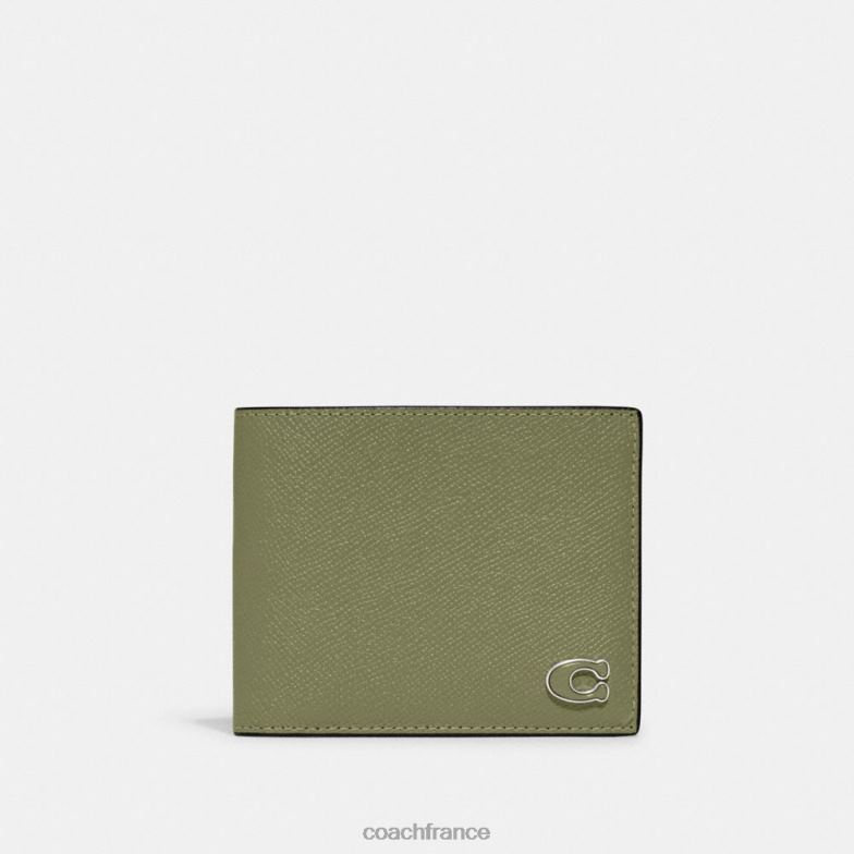Coach Hommes Portefeuille 3-en-1 avec intérieur en toile emblématique mousse HHR6J701