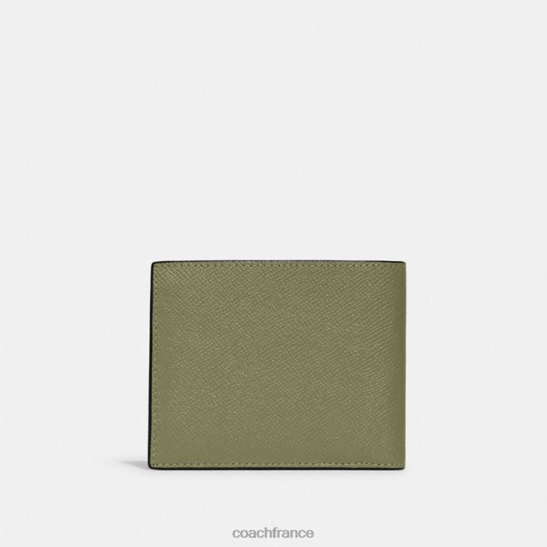 Coach Hommes Portefeuille 3-en-1 avec intérieur en toile emblématique mousse HHR6J701