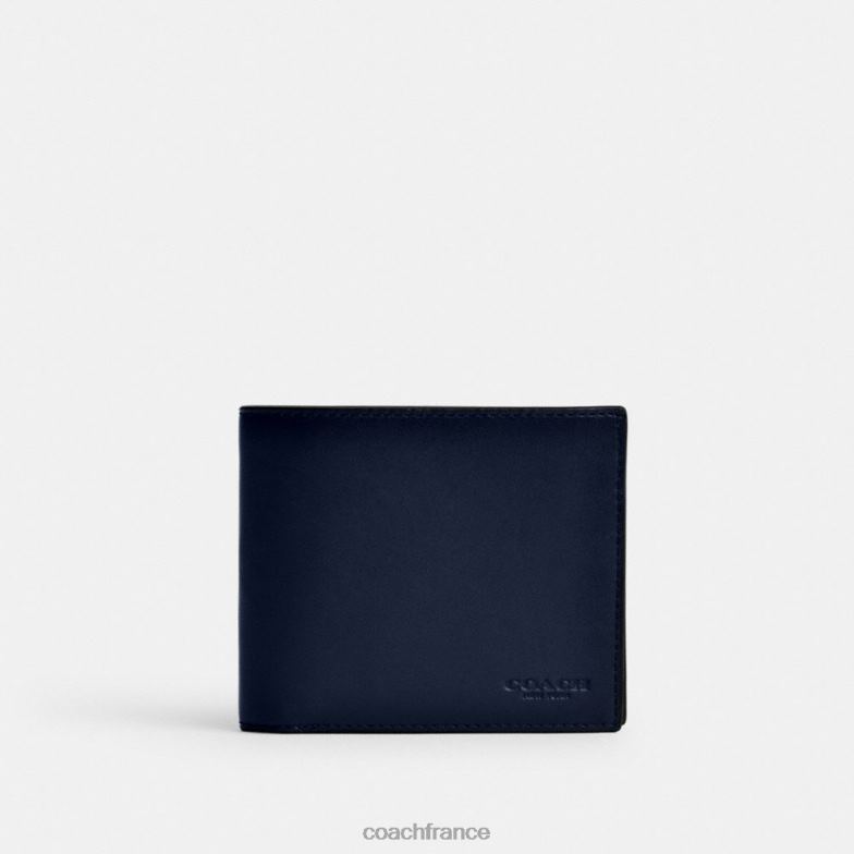 Coach Hommes Portefeuille 3 en 1 bleu profond HHR6J707