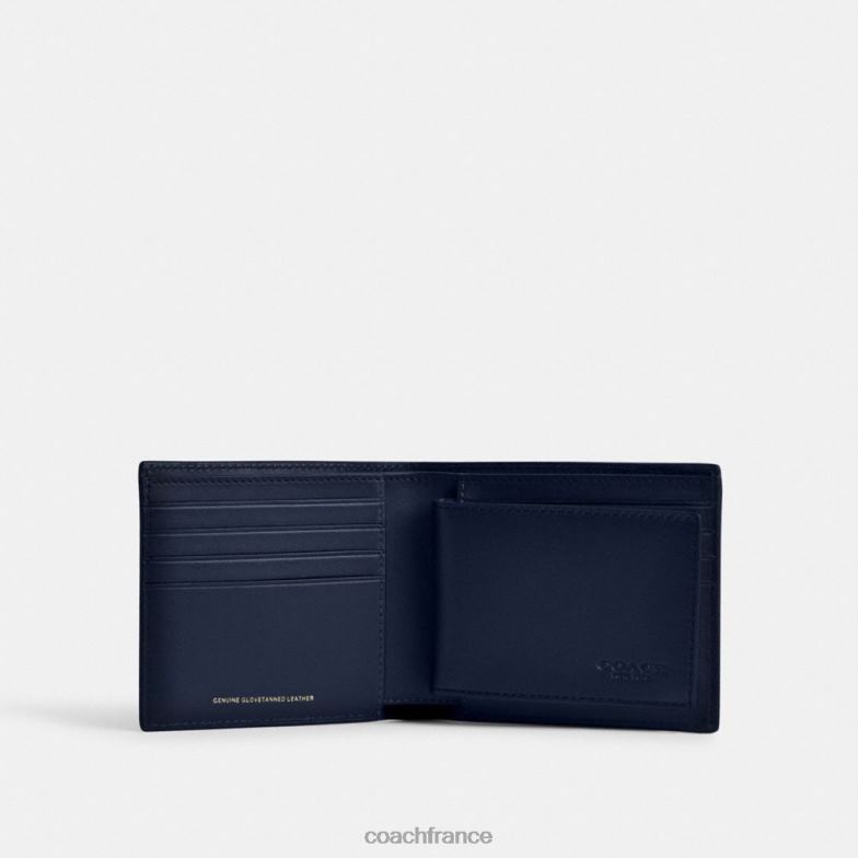 Coach Hommes Portefeuille 3 en 1 bleu profond HHR6J707