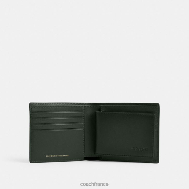 Coach Hommes Portefeuille 3 en 1 vert amazonien HHR6J706