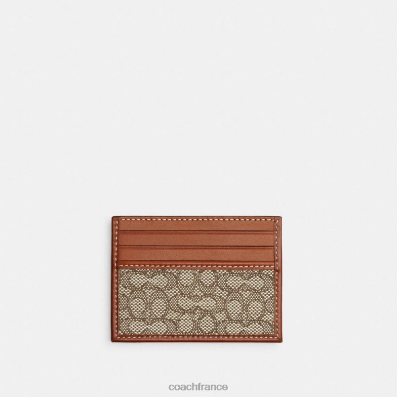 Coach Hommes porte-cartes en jacquard micro signature cacao/ambre bruni HHR6J725