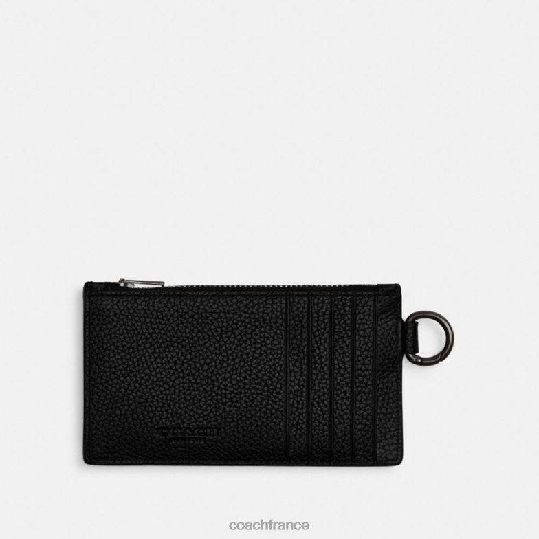 Coach Hommes porte-cartes zippé avec imprimé cheval et calèche truffe/noir HHR6J722