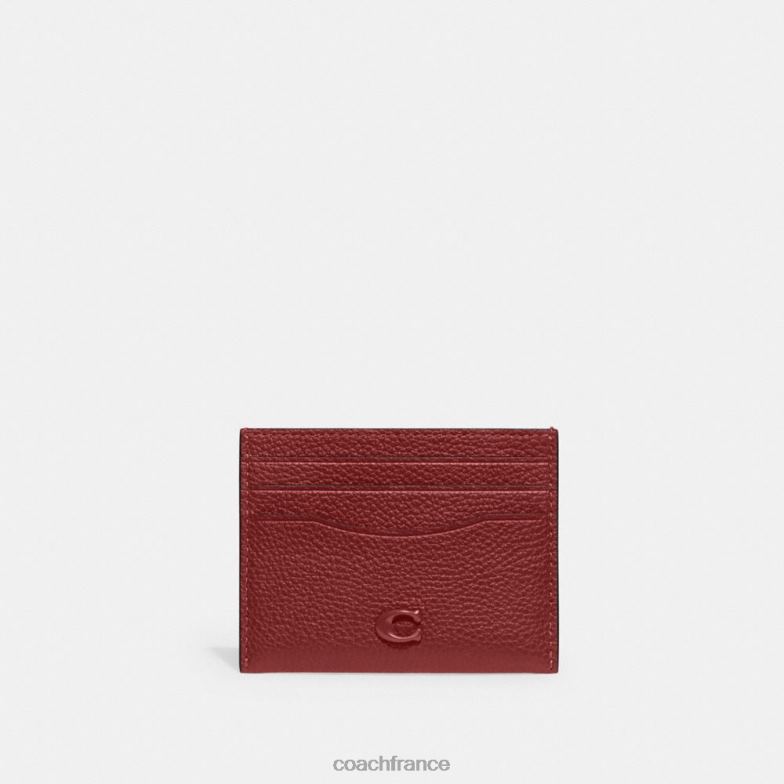 Coach Hommes étui à cartes rouge rubis HHR6J718