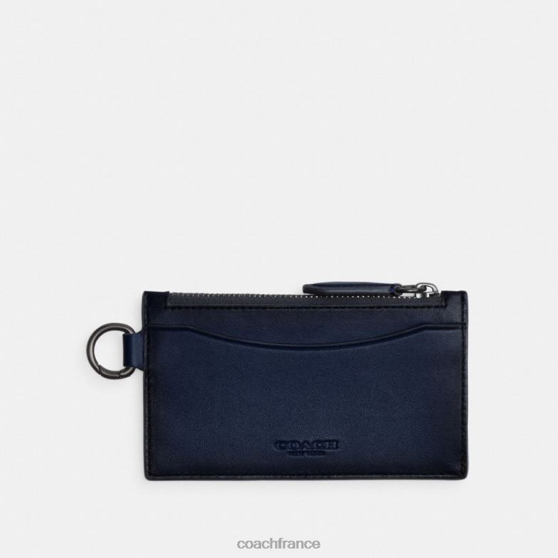Coach Hommes étui à cartes zippées bleu profond HHR6J723