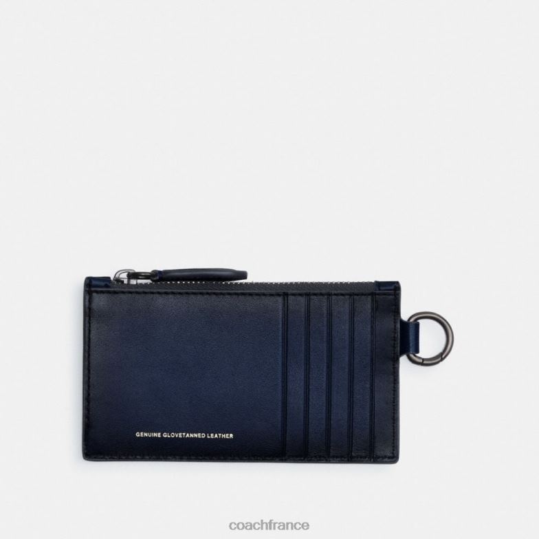 Coach Hommes étui à cartes zippées bleu profond HHR6J723