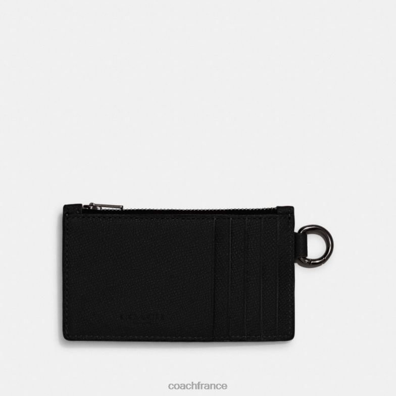 Coach Hommes étui à cartes zippées noir HHR6J726
