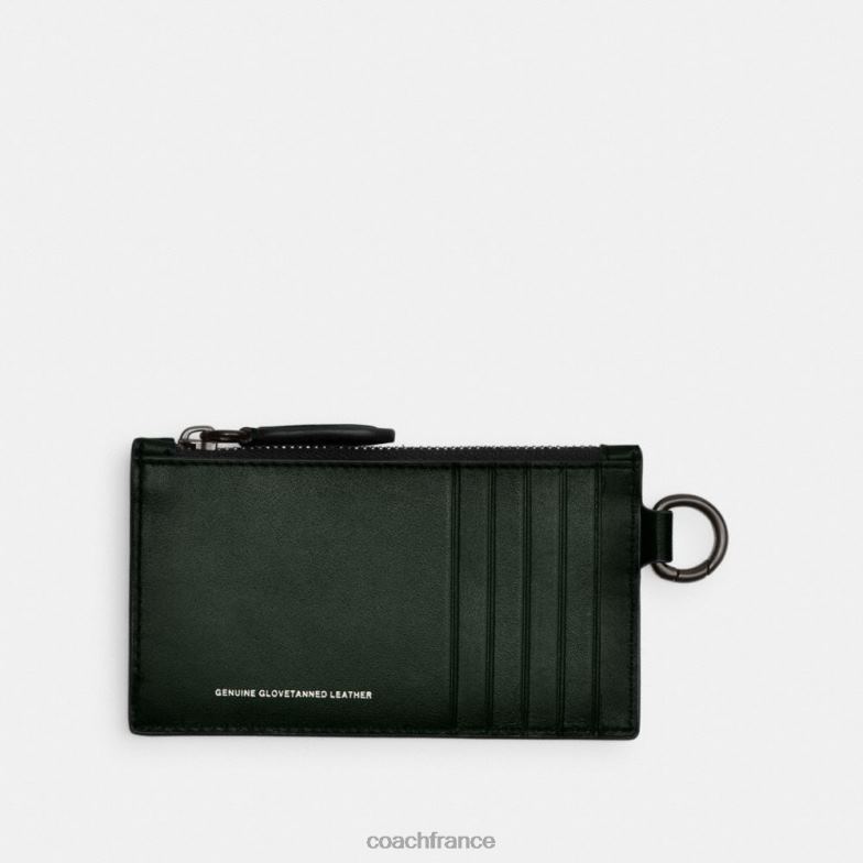 Coach Hommes étui à cartes zippées vert amazonien HHR6J724