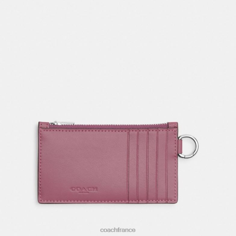 Coach Hommes étui pour cartes zippées cosmic coach avec fusée orchidée violette HHR6J721