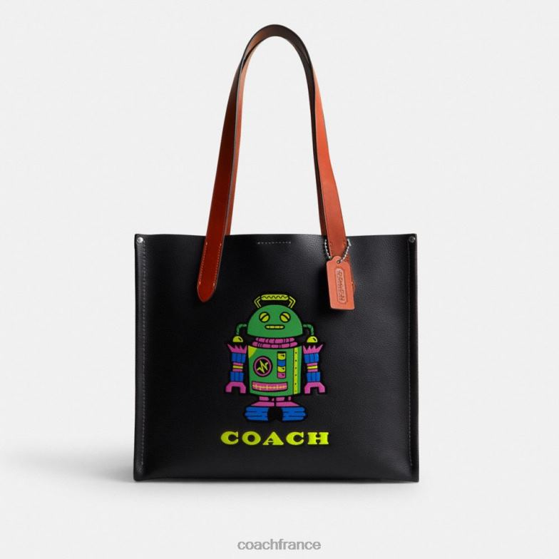 Coach Hommes cosmic coach relay fourre-tout 34 avec robot noir multi. HHR6J632
