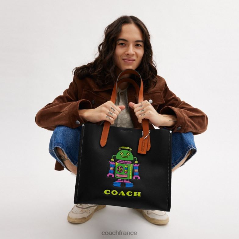 Coach Hommes cosmic coach relay fourre-tout 34 avec robot noir multi. HHR6J632