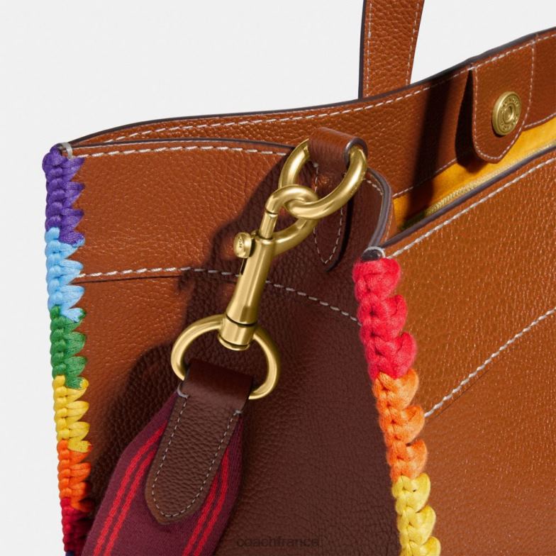 Coach Hommes fourre-tout field 40 avec crochet arc-en-ciel ambre bruni multicolore HHR6J642