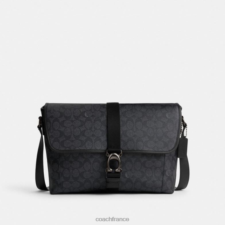 Coach Hommes Beck Messenger en toile exclusive charbon HHR6J654