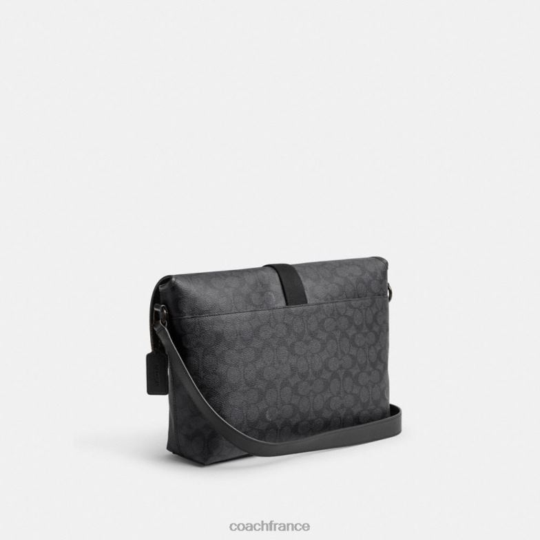 Coach Hommes Beck Messenger en toile exclusive charbon HHR6J654