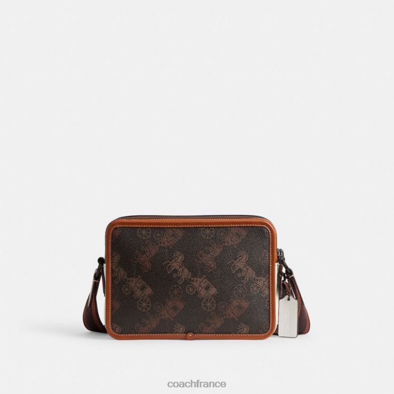 Coach Hommes charter crossbody 24 avec grand imprimé cheval et calèche truffe/ambre bruni HHR6J655