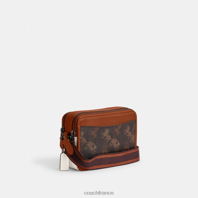 Coach Hommes charter crossbody 24 avec grand imprimé cheval et calèche truffe/ambre bruni HHR6J655