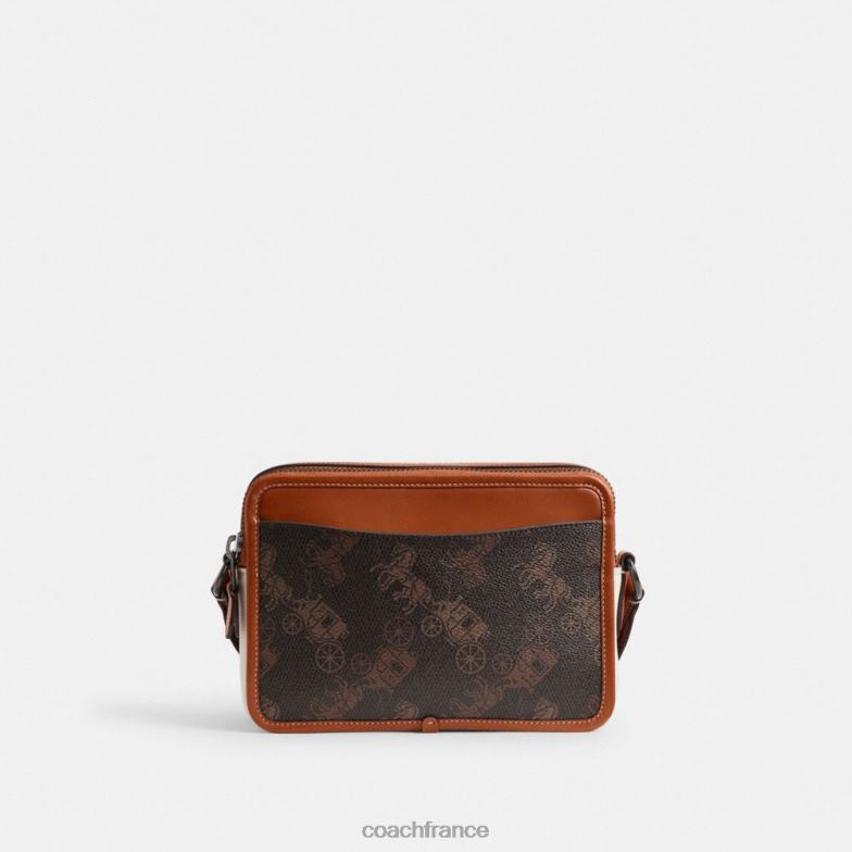 Coach Hommes charter crossbody 24 avec grand imprimé cheval et calèche truffe/ambre bruni HHR6J655