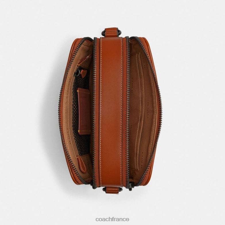 Coach Hommes charter crossbody 24 avec grand imprimé cheval et calèche truffe/ambre bruni HHR6J655