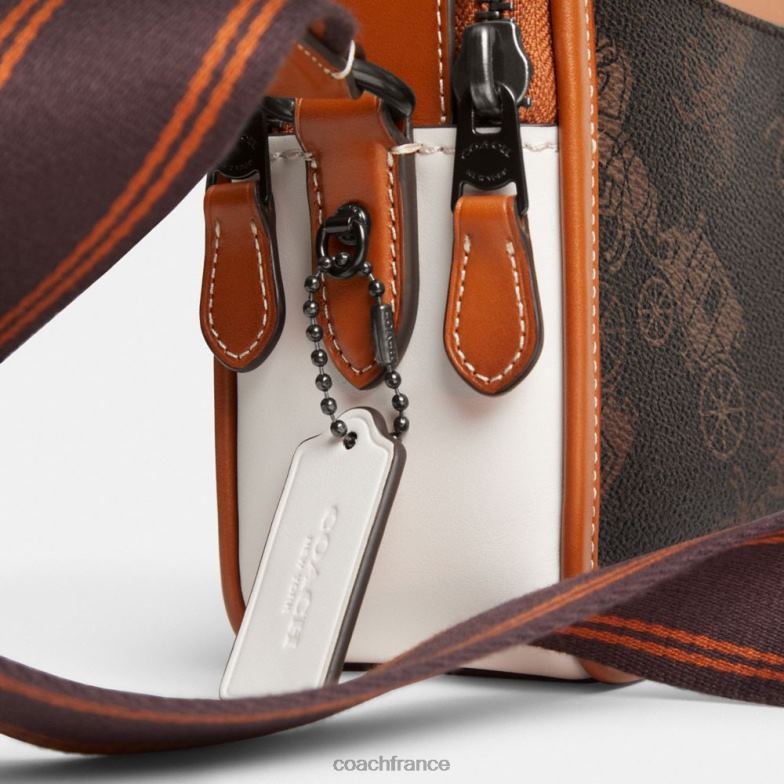 Coach Hommes charter crossbody 24 avec grand imprimé cheval et calèche truffe/ambre bruni HHR6J655