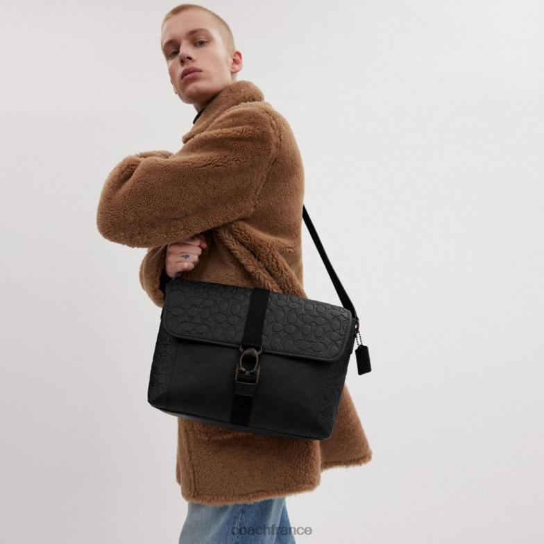 Coach Hommes messager beck en cuir exclusif noir HHR6J651