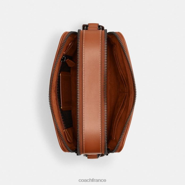 Coach Hommes sac à bandoulière charter 24 en jacquard micro signature cacao/ambre bruni HHR6J663