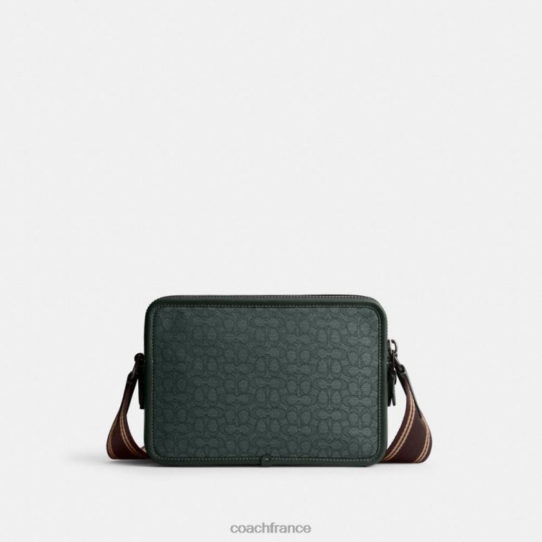 Coach Hommes sac à bandoulière charter 24 en jacquard micro signature vert amazonien HHR6J662