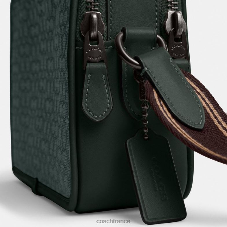 Coach Hommes sac à bandoulière charter 24 en jacquard micro signature vert amazonien HHR6J662