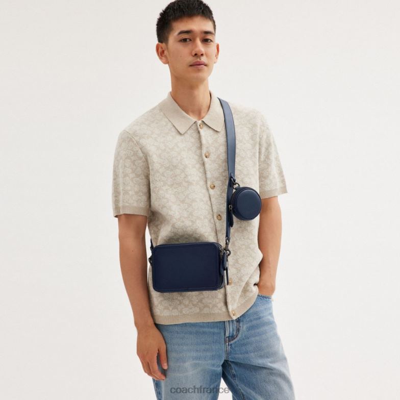 Coach Hommes sac à bandoulière charter avec pochette hybride bleu profond HHR6J668