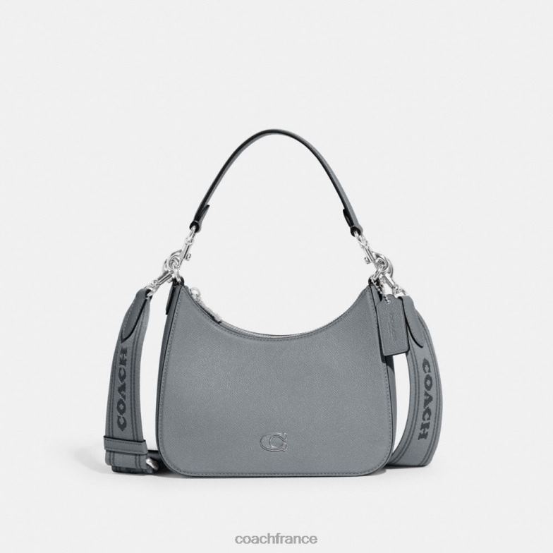 Coach Hommes sac à bandoulière hobo avec toile signature gris bleu HHR6J666