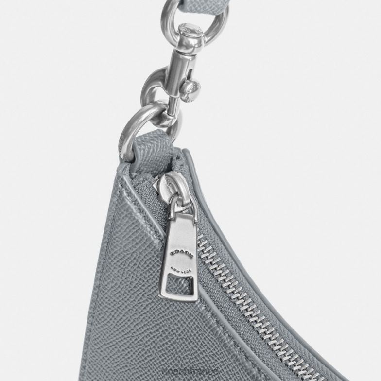 Coach Hommes sac à bandoulière hobo avec toile signature gris bleu HHR6J666