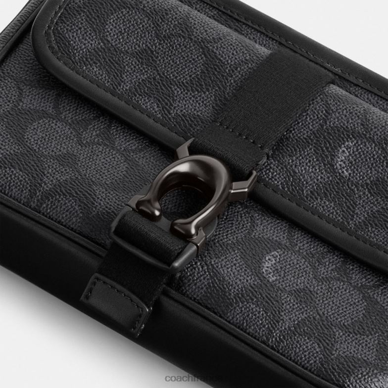 Coach Hommes sac à bandoulière slim beck en toile exclusive charbon HHR6J659