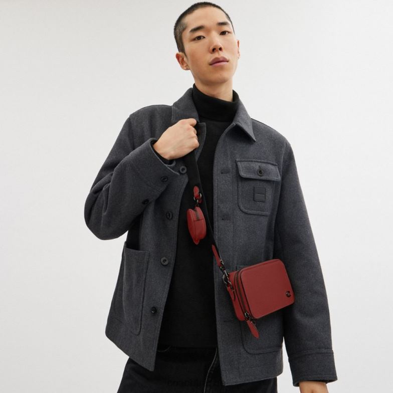 Coach Hommes sac à bandoulière slim charter rouge rubis HHR6J649
