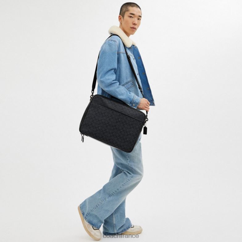 Coach Hommes slip convertible gotham en toile exclusive charbon HHR6J617