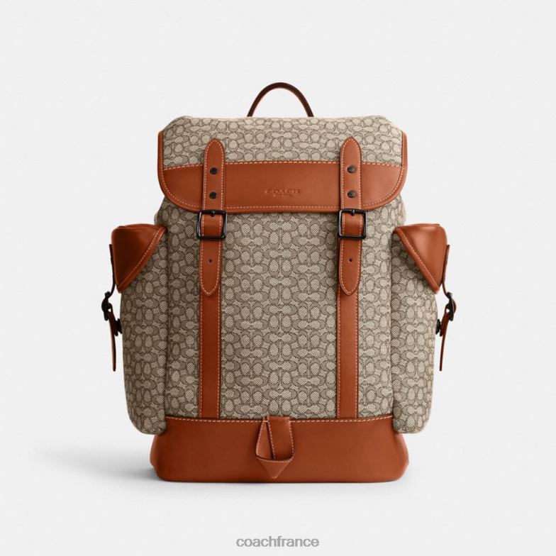 Coach Hommes sac à dos Hitch en jacquard micro signature cacao/ambre bruni HHR6J683