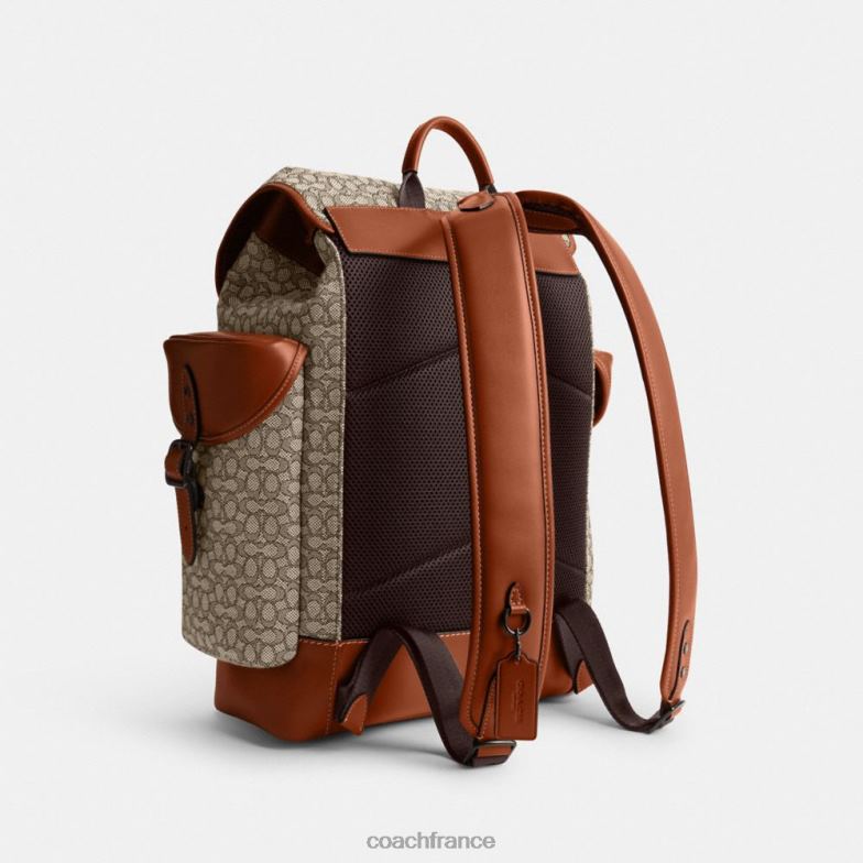 Coach Hommes sac à dos Hitch en jacquard micro signature cacao/ambre bruni HHR6J683
