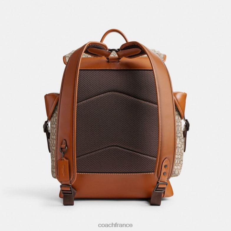 Coach Hommes sac à dos Hitch en jacquard micro signature cacao/ambre bruni HHR6J683
